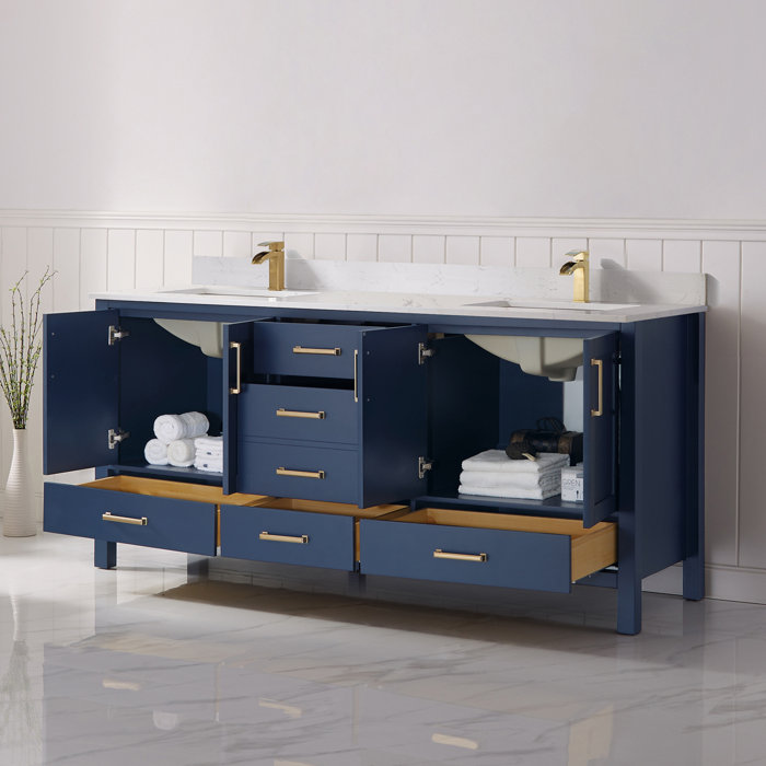 Everly Quinn Ryland 72'' Freestanding Double Bathroom Vanity with